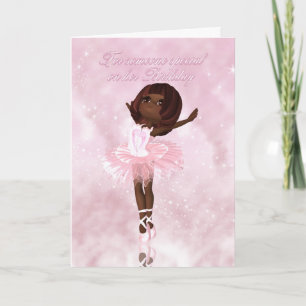 Ballet Dancer Birthday Card - African American Bal Karte