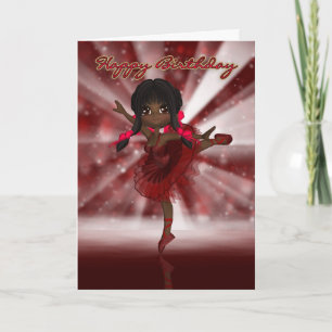 Ballet Dancer Birthday Card - African American Bal Karte
