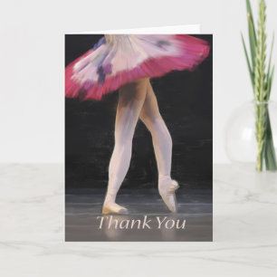 Ballet Dancer Blank Thank Greeting Card Dankeskarte