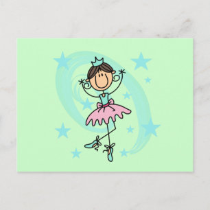 Ballet Dancer - Braune T - Shirt und Geschenke Postkarte
