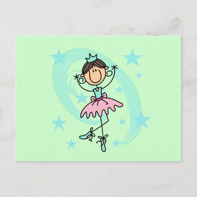 Ballet Dancer - Braune T - Shirt und Geschenke Postkarte (Vorderseite)