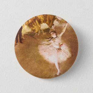 Ballet Dancer Degas Star Painting Button