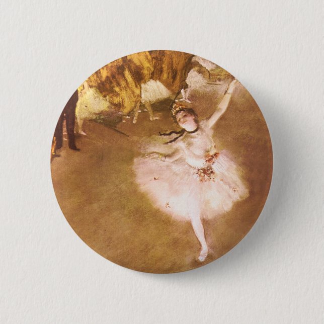 Ballet Dancer Degas Star Painting Button (Vorderseite)