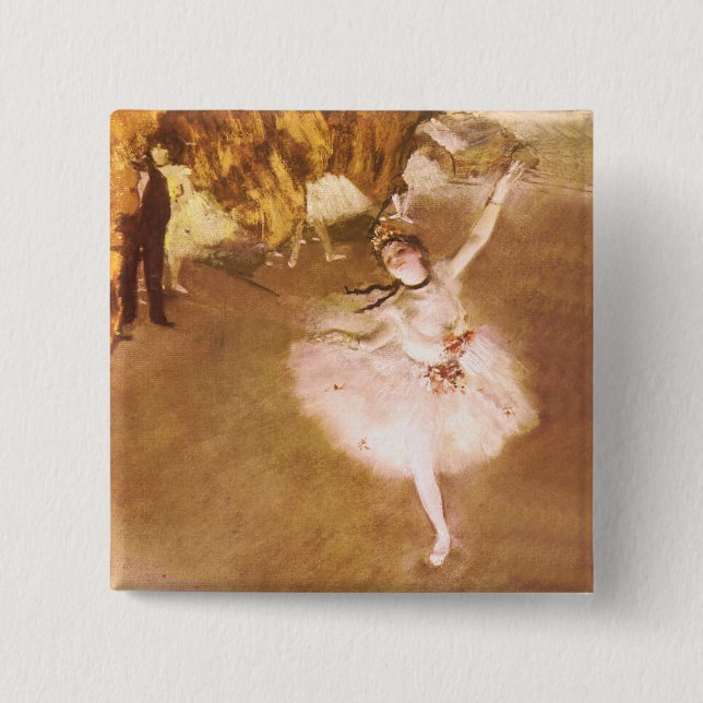 Ballet Dancer Degas Star Painting Button (Vorderseite)