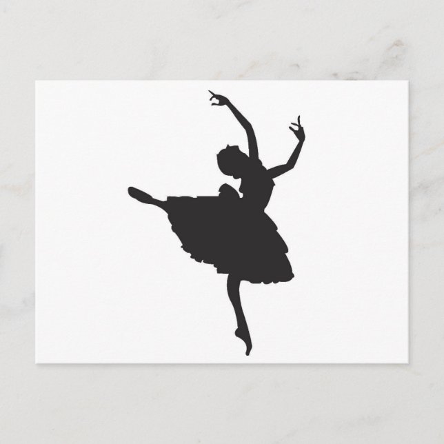 Ballet Dancer der Black Silhouette Postkarte (Vorderseite)