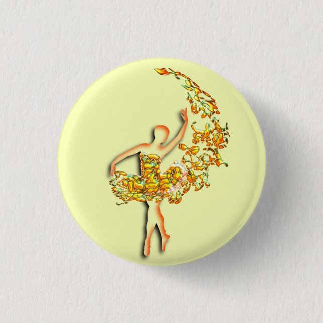 Ballet Dancer Fire Girl Ballerina Schaltfläche Button (Vorderseite)