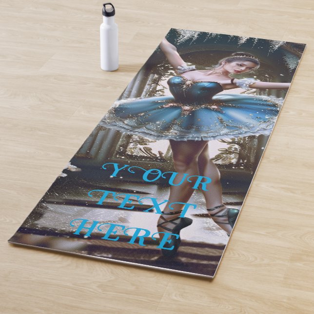 Ballet Dancer in einem Blue Tutu Custom Double Sid Yogamatte (Beispiel)