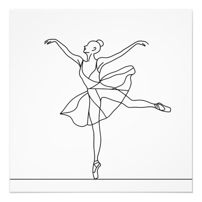 Ballet Dancer Line Art Fotodruck (Vorne)