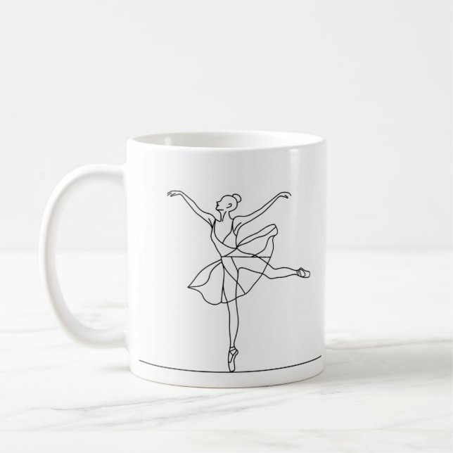 Ballet Dancer Line Art Kaffeetasse (Links)
