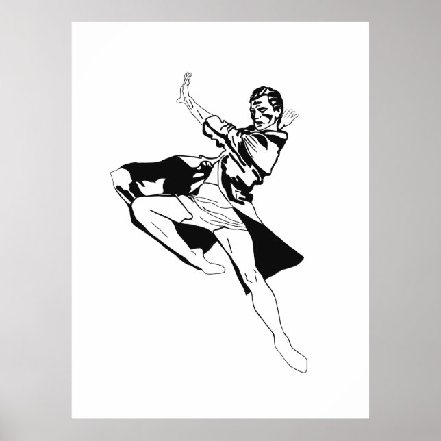 Ballet Dancer Man (2) Poster (Vorne)