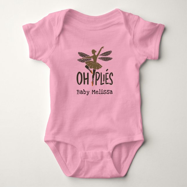 Ballet Dancer Oh Plies Personalisiert Baby Strampler (Vorderseite)