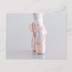 Ballet Dancer Pointe Shoes Pink Slippers Postkarte