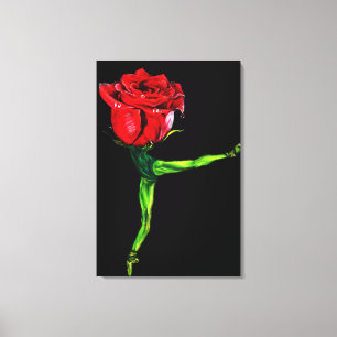 Ballet Dancer Rose Ballerina Canvas Print Painting Leinwanddruck