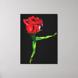 Ballet Dancer Rose Ballerina Canvas Print Painting Leinwanddruck