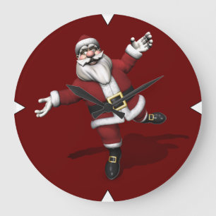 Ballet Dancer Santa Claus Große Wanduhr