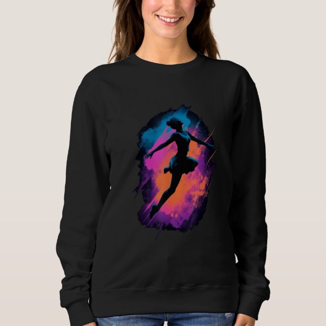 Ballet Dancer Silhouette Ballerina Dancing Women G Sweatshirt (Vorderseite)