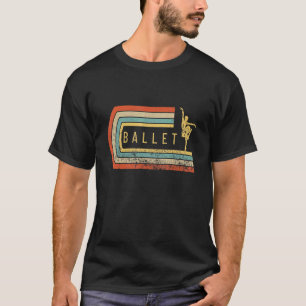 Ballet Dancer Silhouette Distressed Retro Ballet T-Shirt