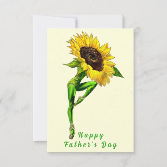 Ballet Dancer Sunflower Vatertag Card Karte (Vorderseite)