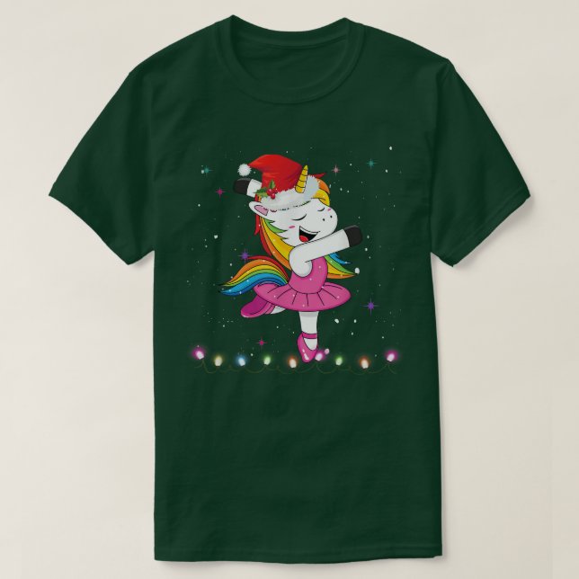 Ballet Dancer Unicorn Weihnachtsmannmütze Kinder B T-Shirt (Design vorne)