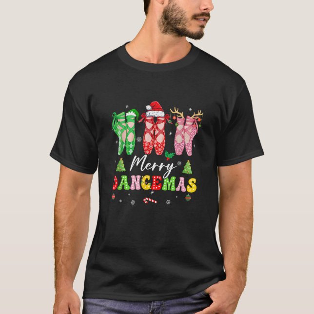 Ballet Dancer Weihnachts-Tanz Merry Dancemas Teach T-Shirt (Vorderseite)