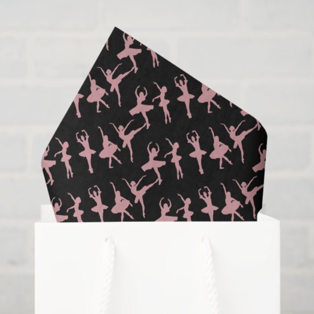 Ballet Dancers Ballerina Pattern Black Seidenpapier (Geschenk Tasche)
