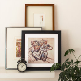 Ballet Dancers in Half Figure by Edgar Degas Poster