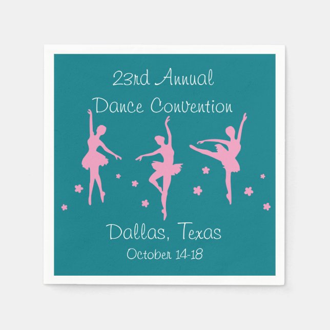 Ballet Dancers Party Napkin Template Serviette (Vorderseite)