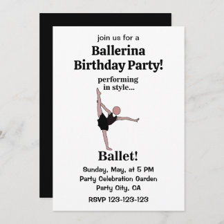 Ballet Darstellend im Stil Ballerina Geburtstag Einladung