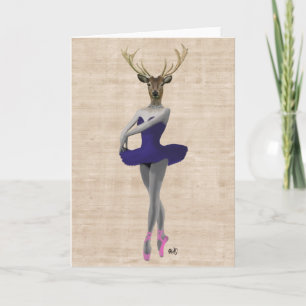 Ballet Deer in Blue Karte