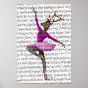 Ballet Deer in Pink Poster