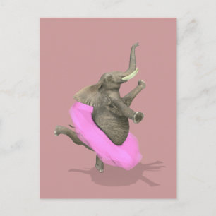 Ballet Elephant En Pointe Postkarte