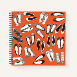 Ballet Flats Orange Spiral Notebook Notizbuch