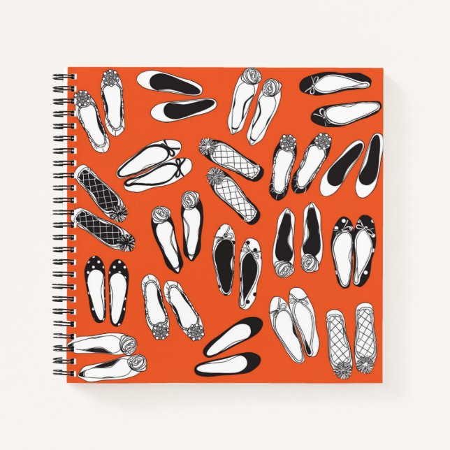 Ballet Flats Orange Spiral Notebook Notizbuch (Vorderseite)