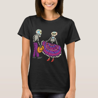 Ballet Folklorico Skeleton Sugar Skull Dia De Los T-Shirt