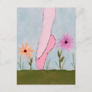 Ballet in Blume Postkarte