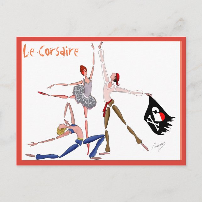 BALLET LE CORSAIRE, GESCHENK FÜR DEN BALLETOMANE POSTKARTE (Vorderseite)