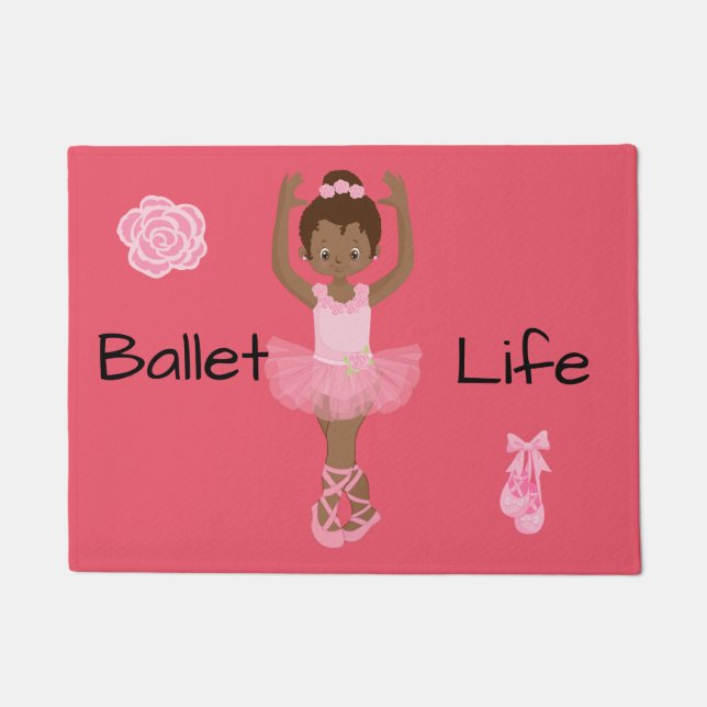 Ballet Life African American Ballerina Fußmatte (Vorderseite)