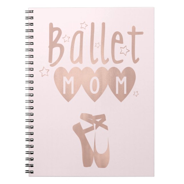 Ballet Mama Rosa Rose Gold Stars & Herzen Notizblock (Vorderseite)