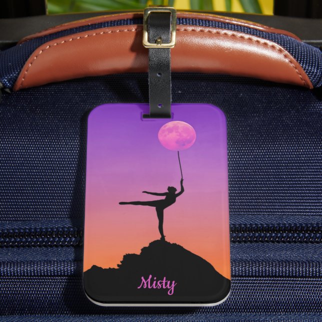 Ballet Moon Balance Personalisierter Name Gepäckanhänger (Vorderseite Insitu 2)