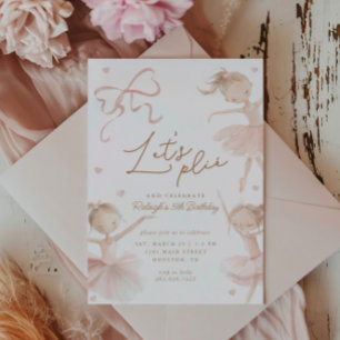 Ballet Niedlich Girls' Pastel Ballerina Geburtstag Einladung