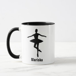 Ballet Pirouette Pose Silhouette Tasse
