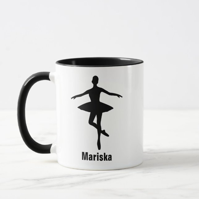 Ballet Pirouette Pose Silhouette Tasse (Links)
