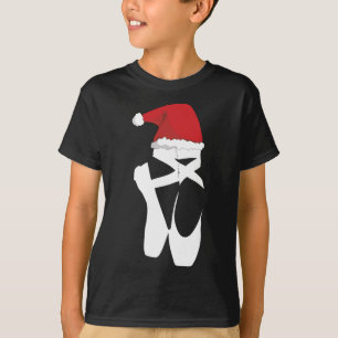 Ballet Pointe Shoe Weihnachtsfeier Weihnachtsmannm T-Shirt
