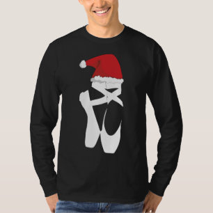 Ballet Pointe Shoe Weihnachtsfeier Weihnachtsmannm T-Shirt
