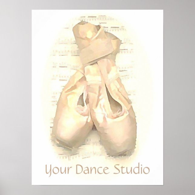 Ballet Pointe Shoes Personalisiert gestrichen Poster (Vorne)