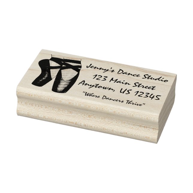 Ballet Pointe Toe Shoes Dance Studio-Adresse Gummistempel (Stempel)