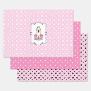 Ballet Princess Gelbe Labrador Labrador Retriever Geschenkpapier Set