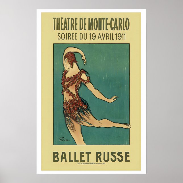 Ballet Russe de Monte Carlo 1911 Paris France Poster (Vorne)