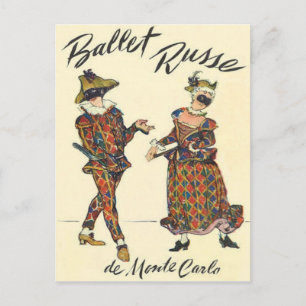 Ballet Russe Harlequin Dancers Postkarte
