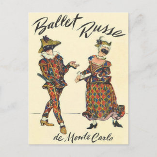Ballet Russe Harlequin Dancers Postkarte